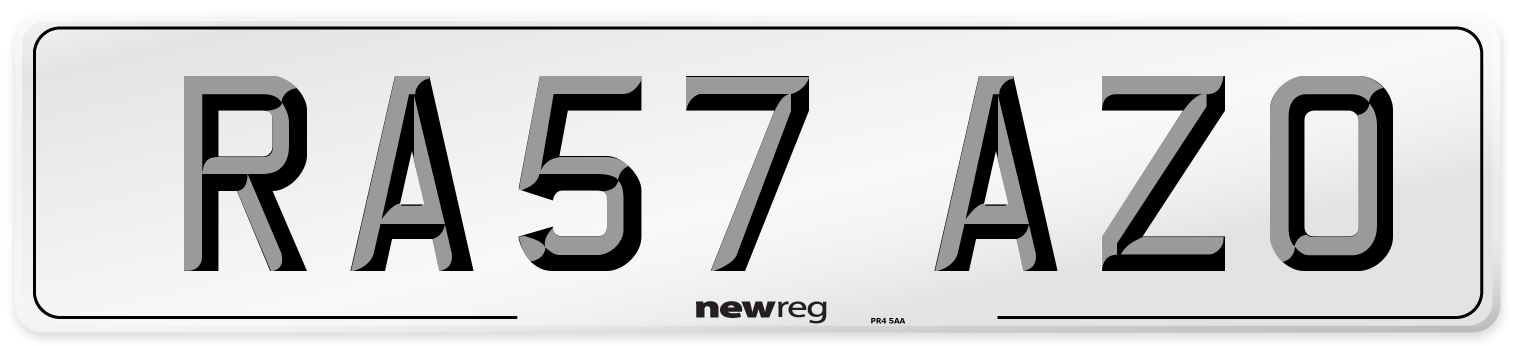 RA57 AZO Number Plate from New Reg